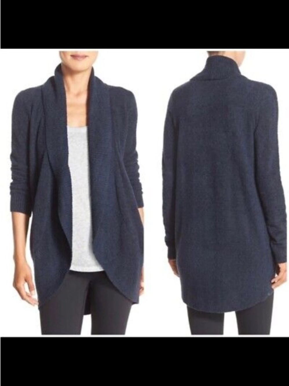 Barefoot Dreams bamboo chic lite Cardigan Sweater 452 Indigo sz XS/S
